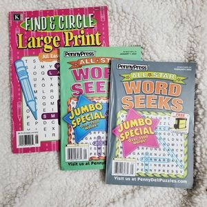 Large Print and regular  Word Find Books NEW